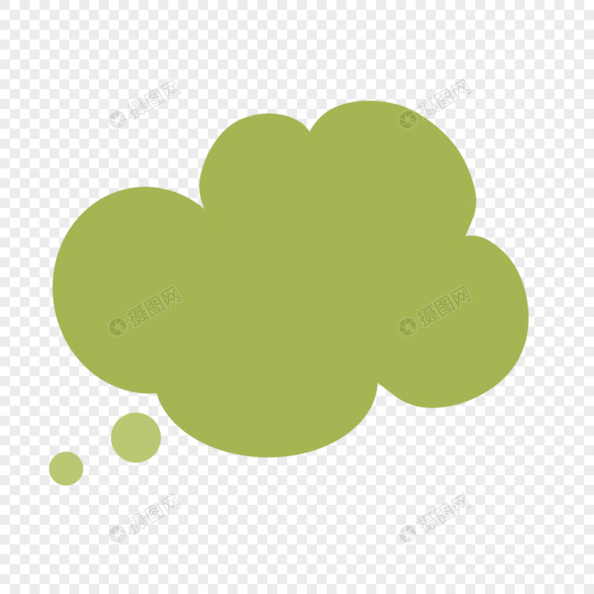 绿色云朵形状聊天气泡文本框图片