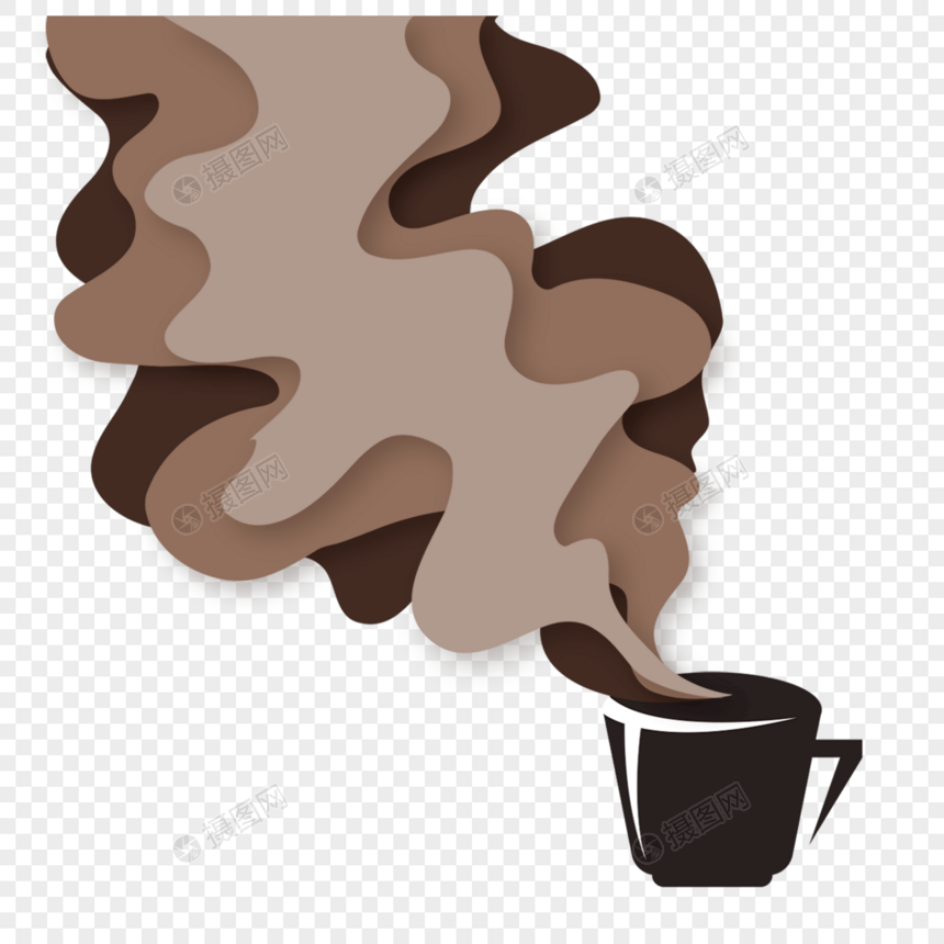 艺术剪纸风格咖啡杯图片