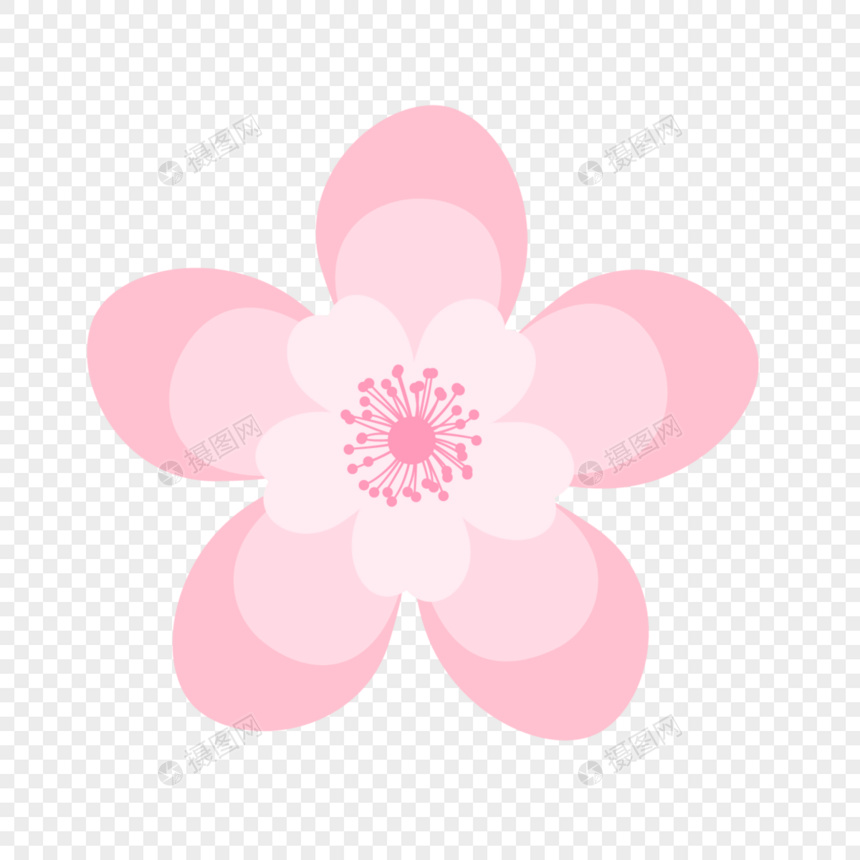 粉白卡通樱花装饰花瓣图片