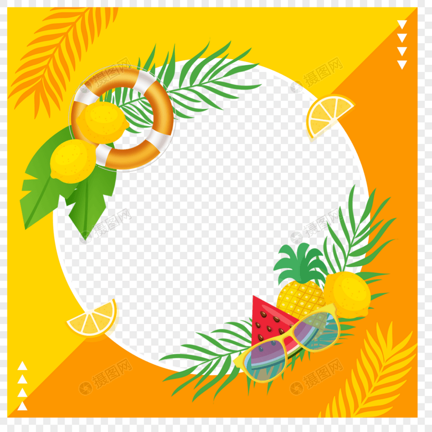 夏季热带facebook边框水果橙色图片