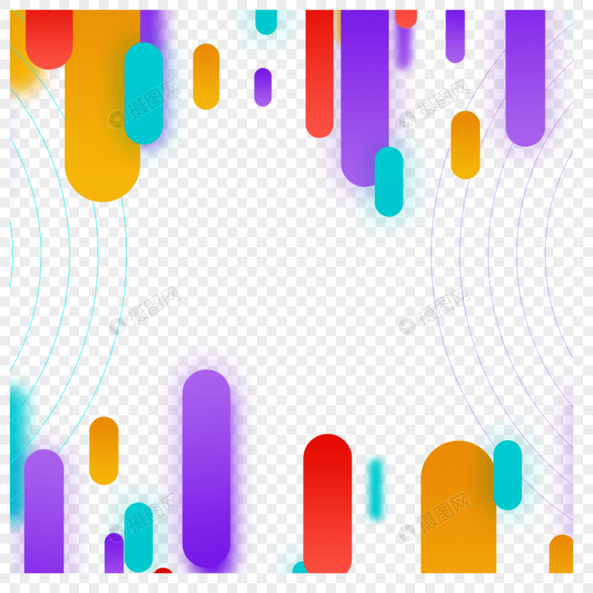 彩色扩音波纹商务抽象边框图片