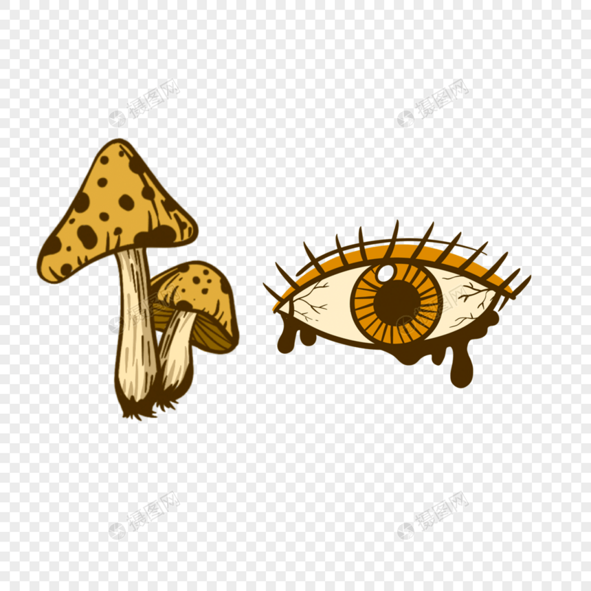 眼睛和毒蘑菇图片