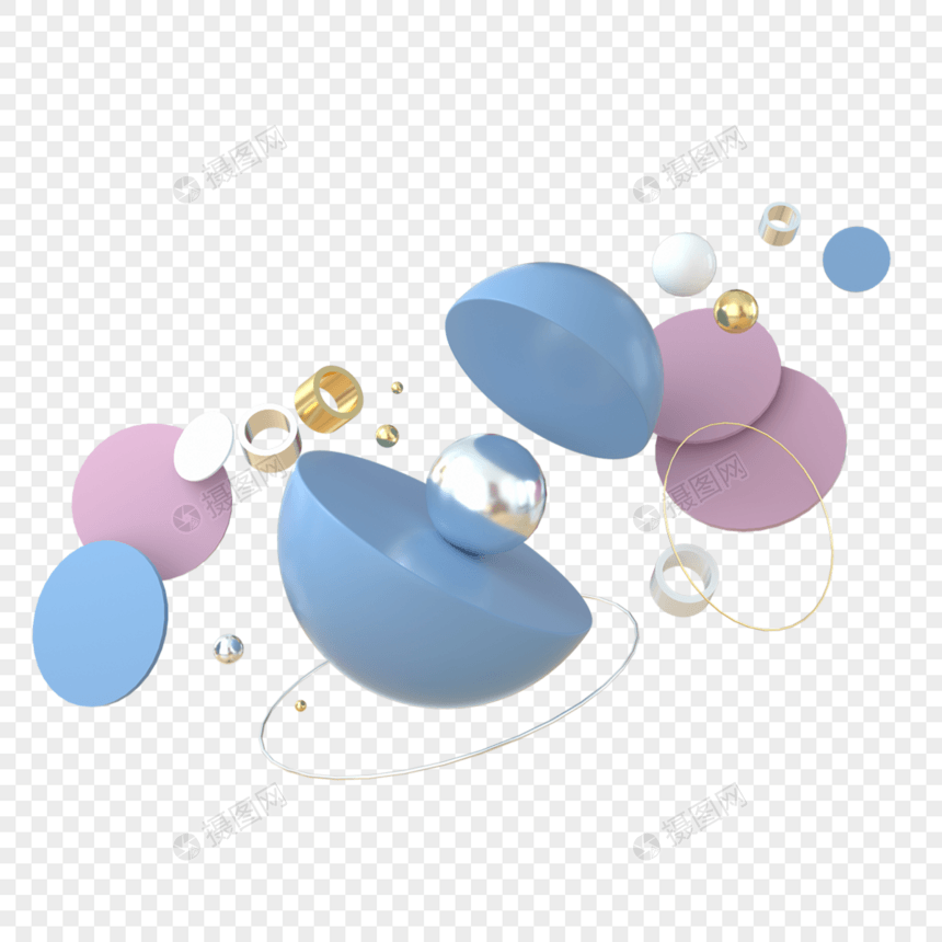 3d立体球体下落创意背景小素材图片