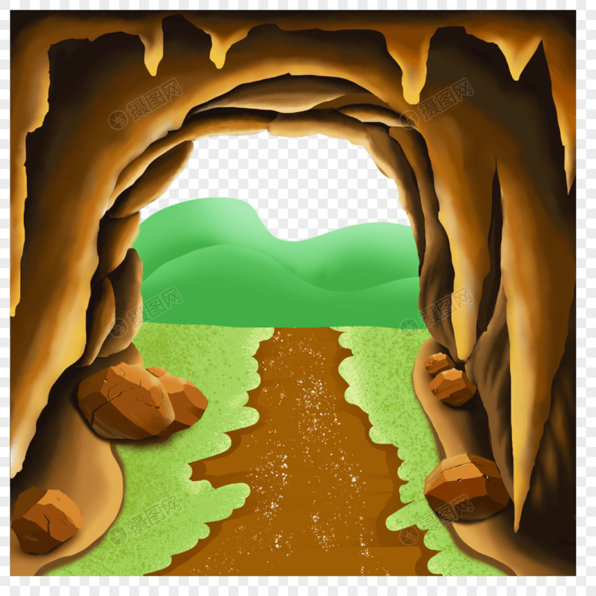 洞穴小径场景插图图片