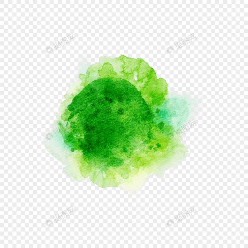 笔刷笔触绿色墨迹水彩风格图片