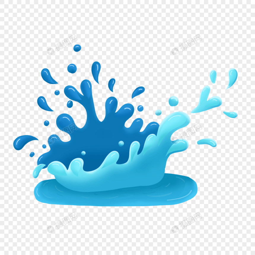 液体水飞溅水滴抽象水彩图片