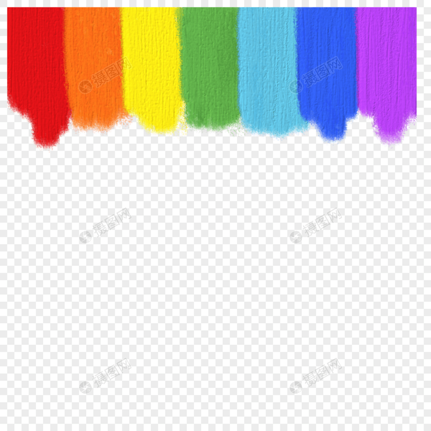 可爱平面风格蜡笔彩虹边框图片