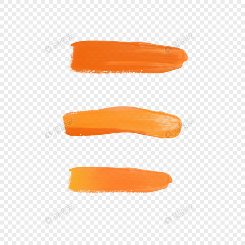 橙色亚克力厚涂颜料水彩笔触笔画图片