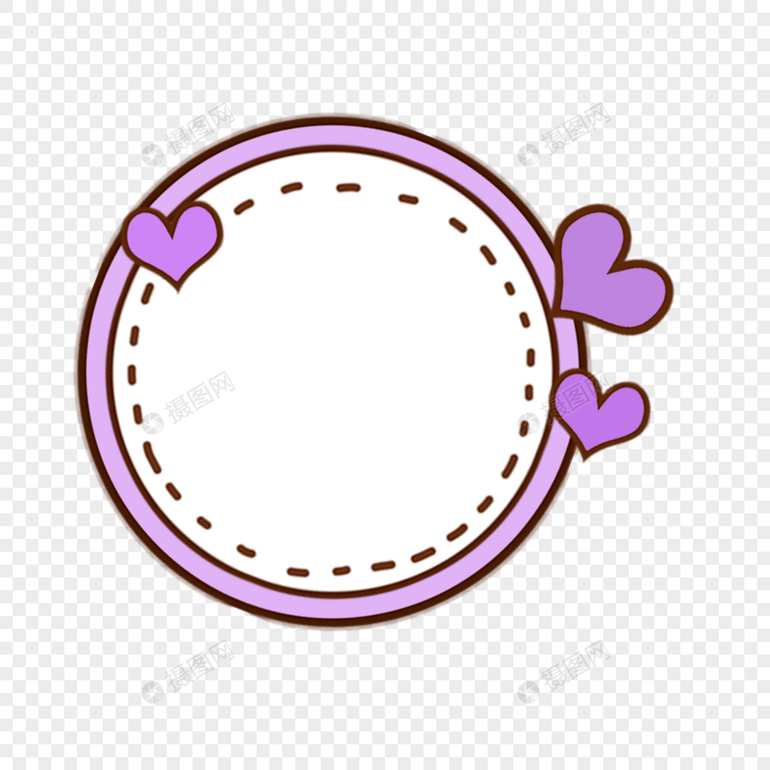 紫色圆环爱心图案宝丽来相框图片