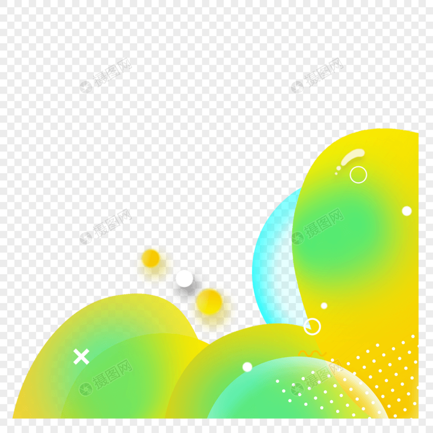 抽象流体黄绿色sns边框图片