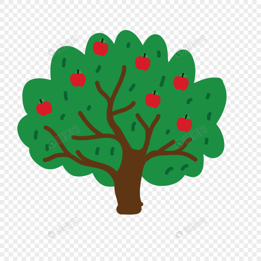 绿色植物苹果树装饰图形图片