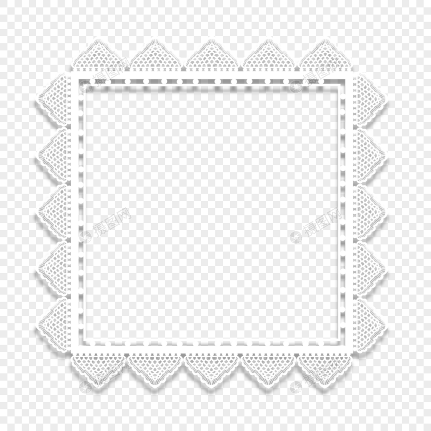 蕾丝婚礼边框正方形小蕾丝剪纸图片