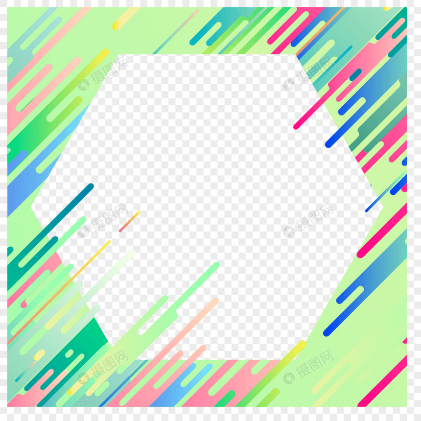 彩虹色创意条纹渐变twibbon抽象边框图片