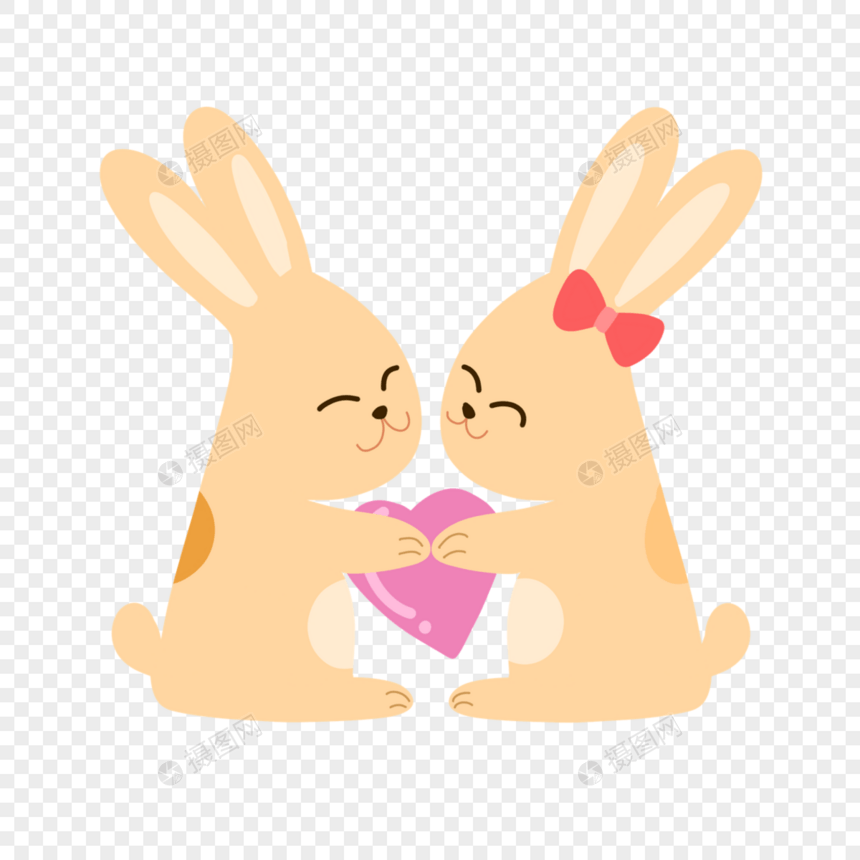 兔子情侣爱情动物图片