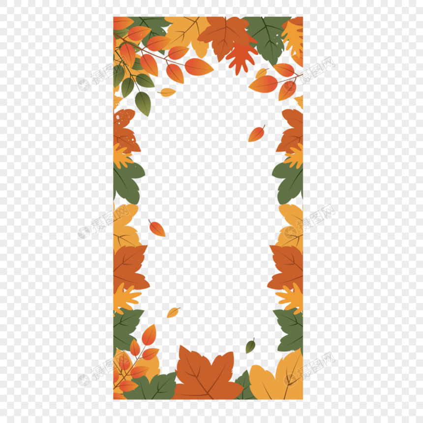 秋季植物0树叶故事边框创意图片