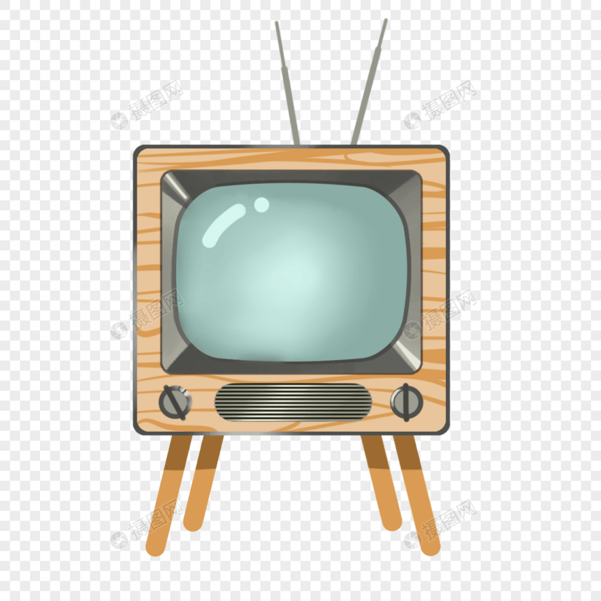 彩色复古卡通电视机图片