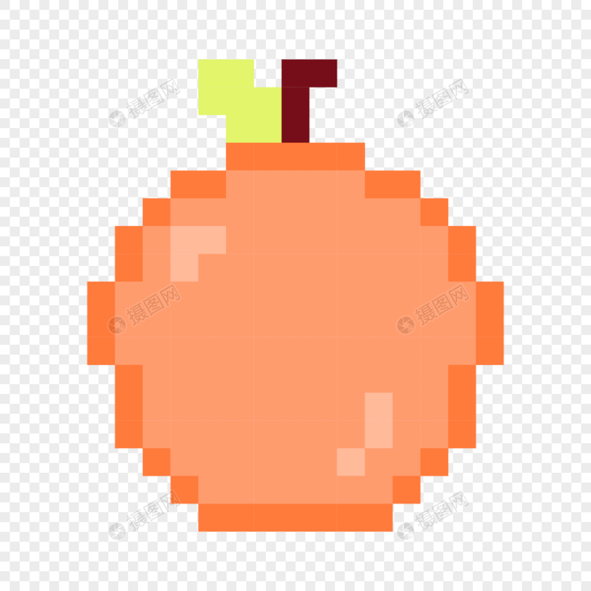 像素游戏水果橙色橘子图片