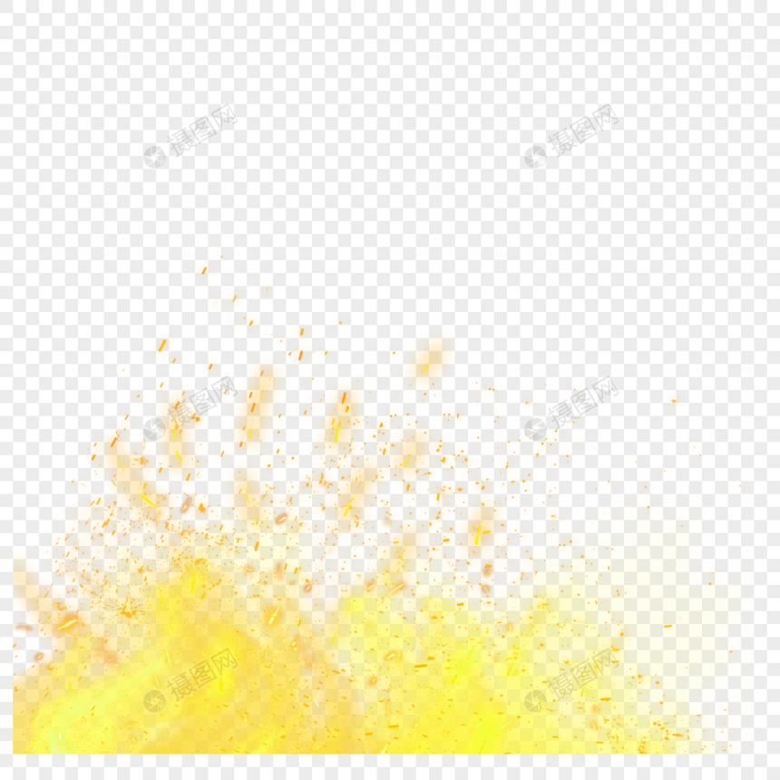 黄色火苗手绘火花边框图片