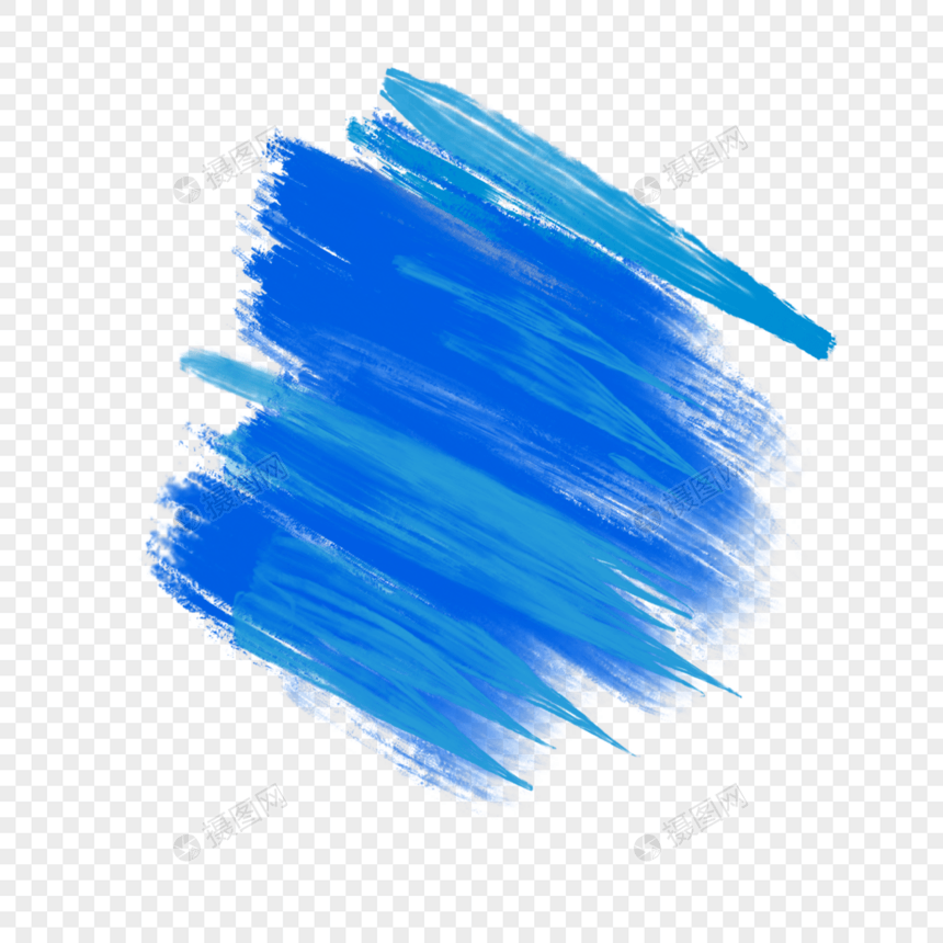 蓝色自然水彩笔刷图片