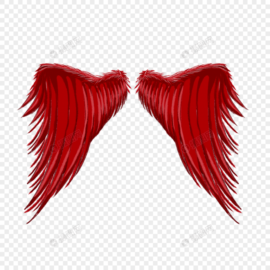 红色恶魔魔鬼天使羽翼翅膀图片