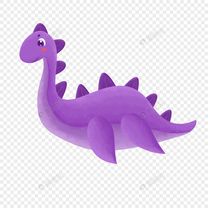 水彩紫色恐龙怪物卡通可爱图片