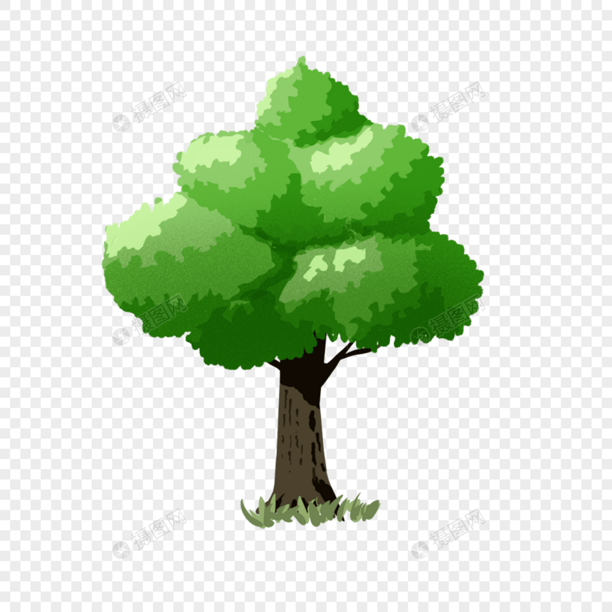 卡通绿色景观树木图片