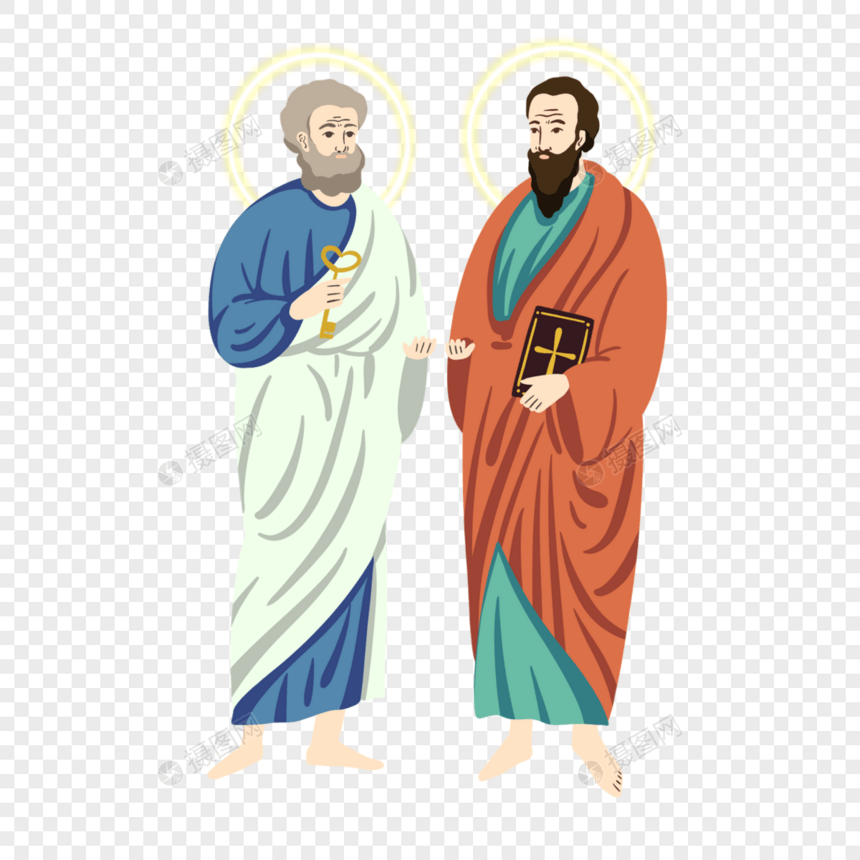 卡通风格圣彼得和圣保罗图片