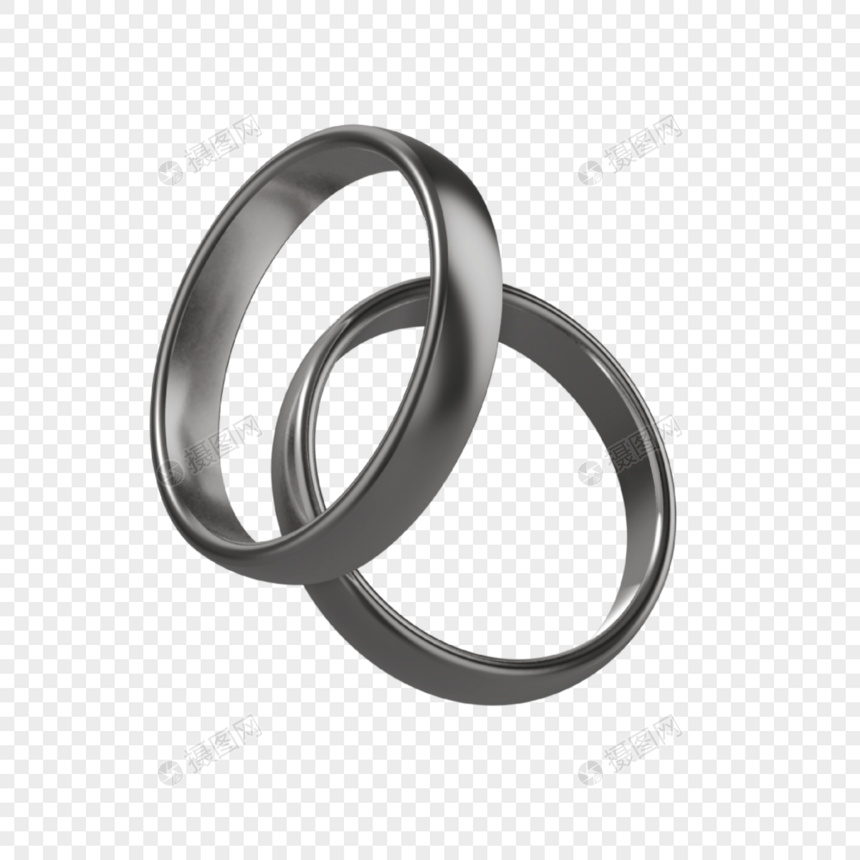 组合银色婚礼戒指图片