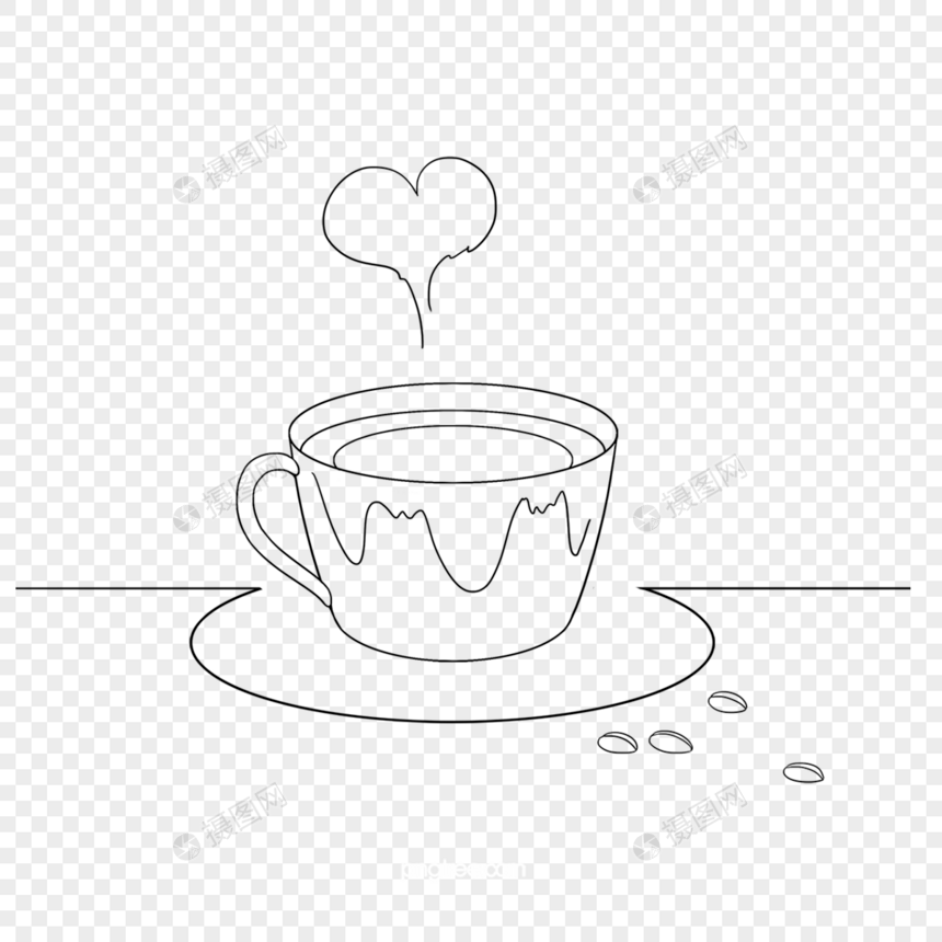 抽象线条画咖啡杯子图案图片
