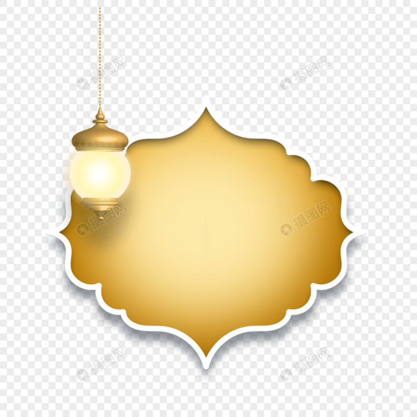 斋月节金色标志灯笼挂饰图片
