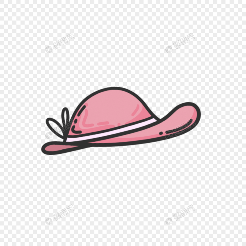 粉色手绘卡通帽子图片