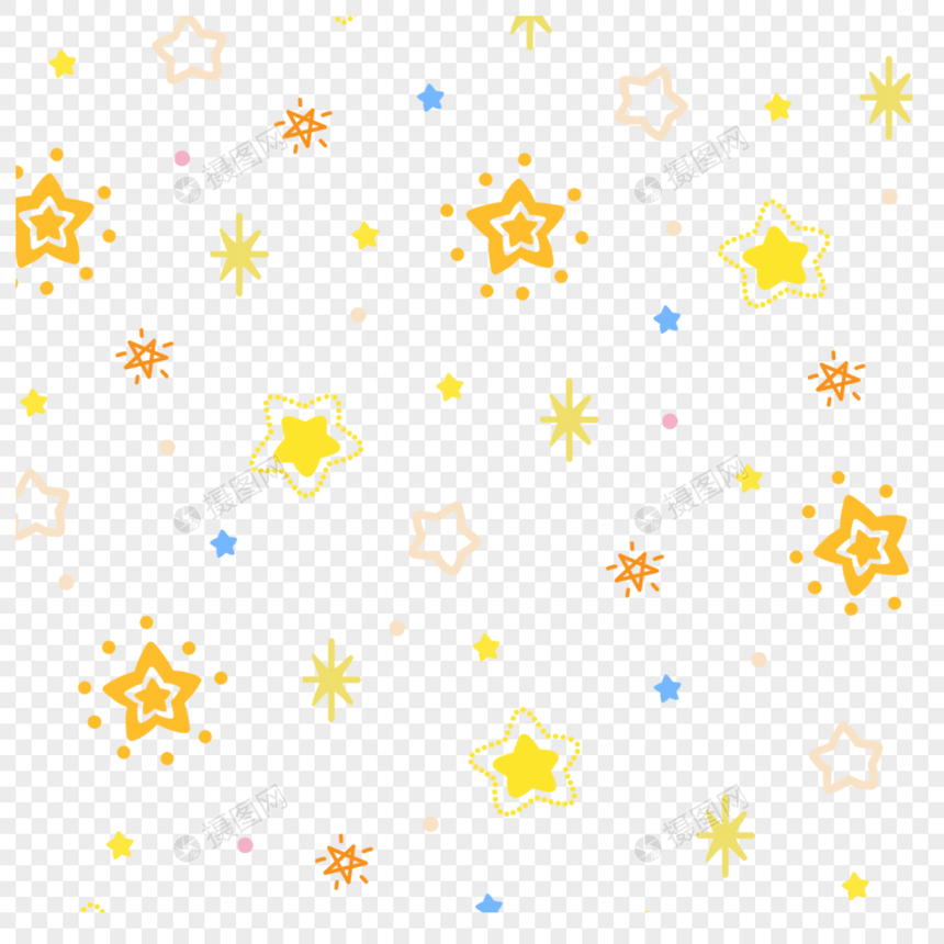 闪光的黄色五角星天空宇宙航星图图片