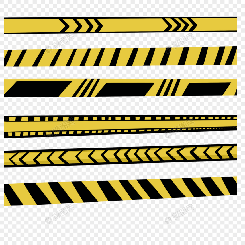 黄色安全警戒线组合图片