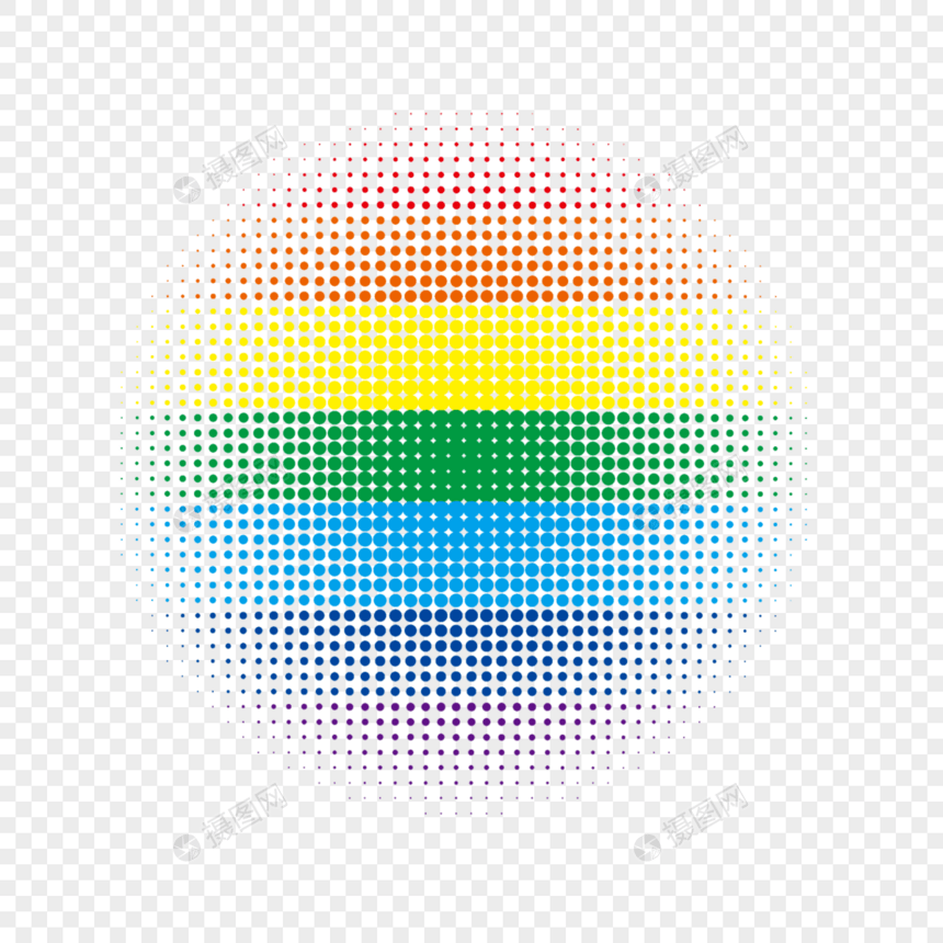 圆形彩虹半色调风格图案图片