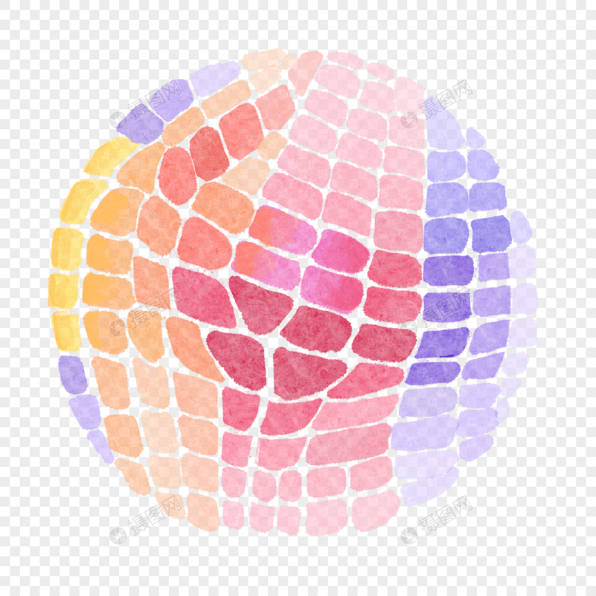 球形抽象晕染水彩风格图片