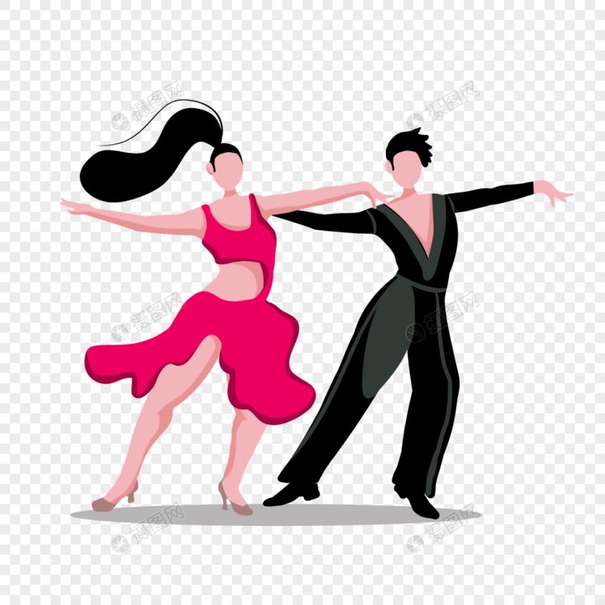 拉丁伦巴舞舞蹈人物卡通图片