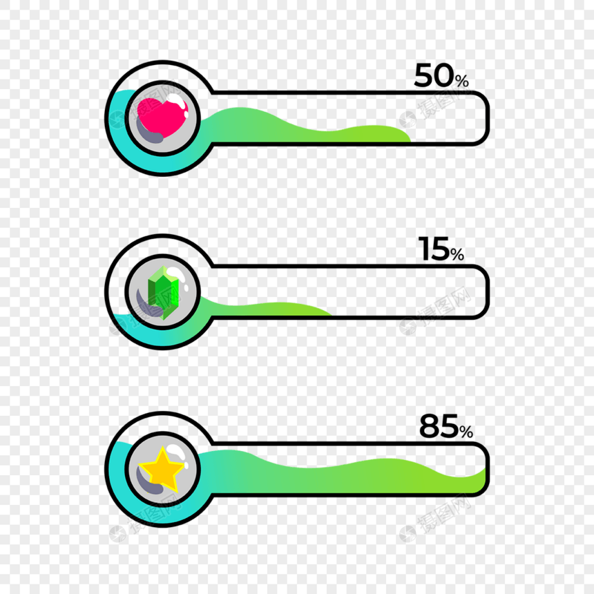 进度条游戏ui图标液体型图片