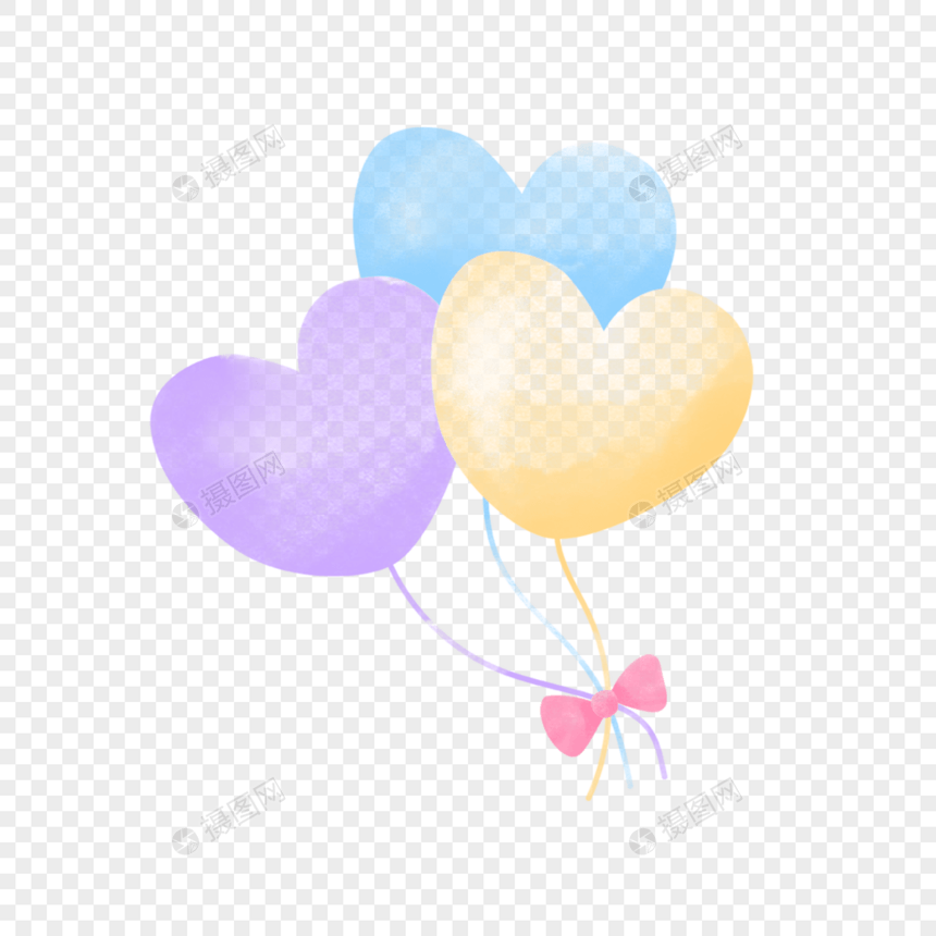 三个水彩庆祝气球图片