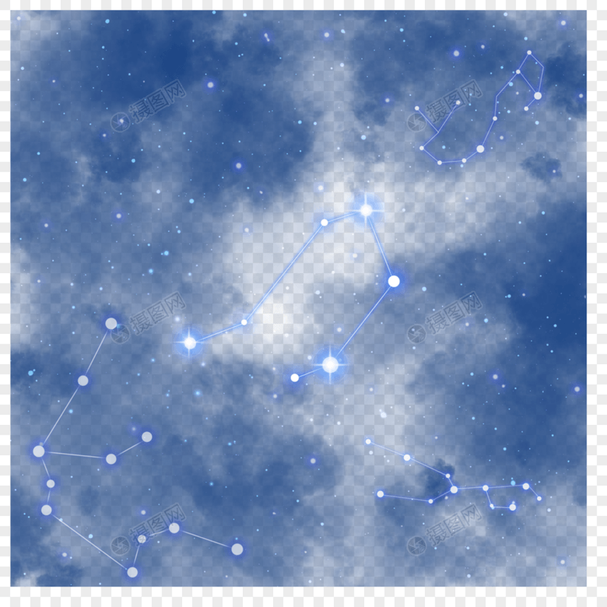 蓝色宇宙星座星空连线图片