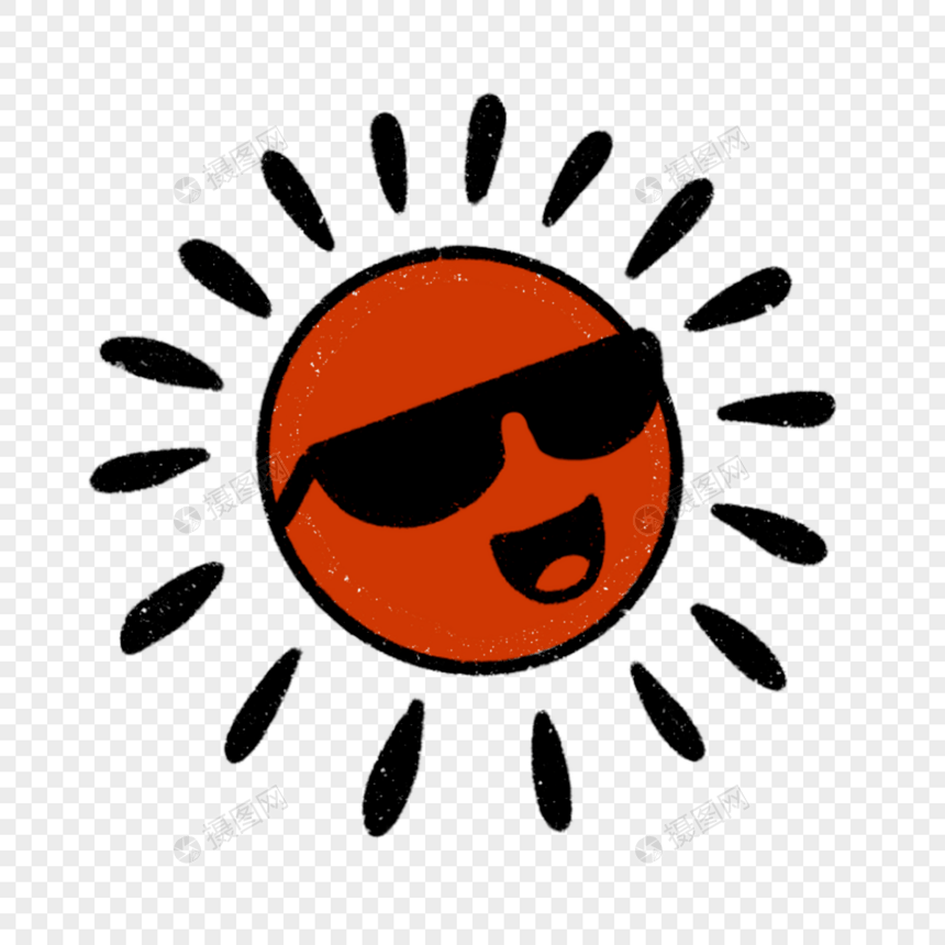卡通夏季戴墨镜的太阳图片