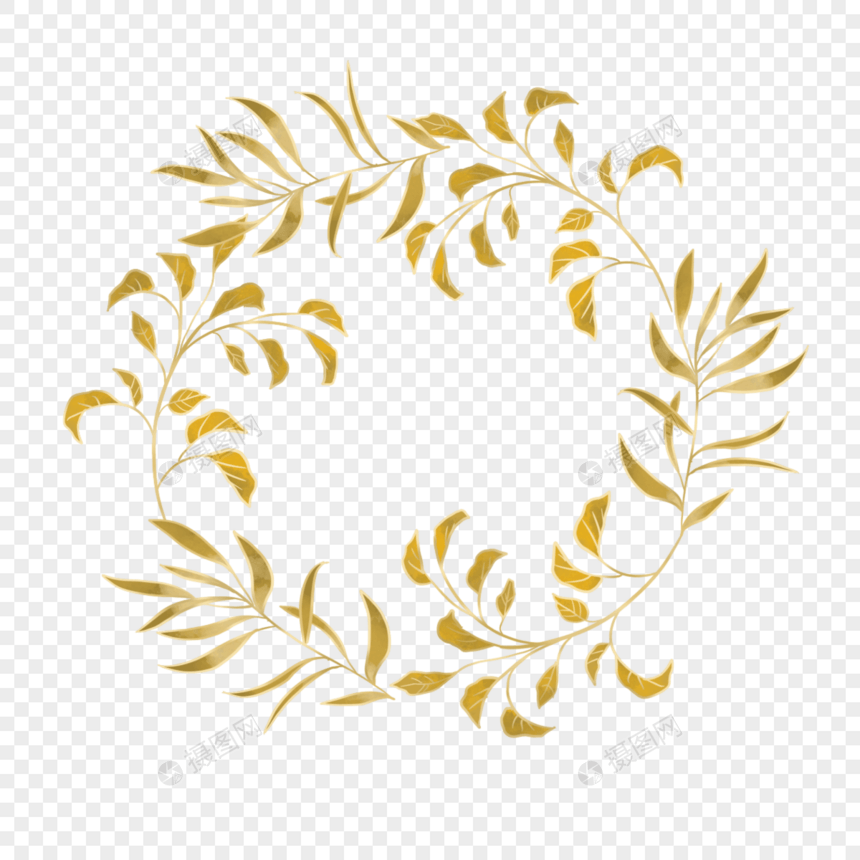 金色秋季感恩节植物边框图片