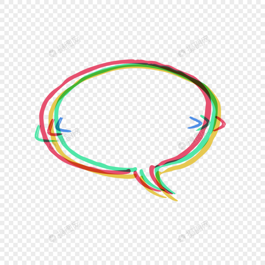 彩色椭圆重叠对话框图片