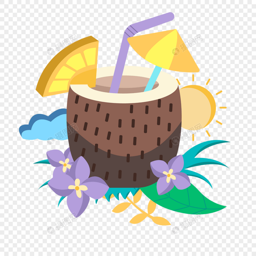 水果椰子果汁夏季图片