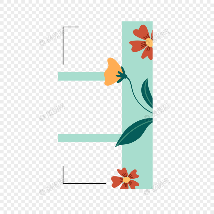 抽象夏季植物花卉绿色边框图片