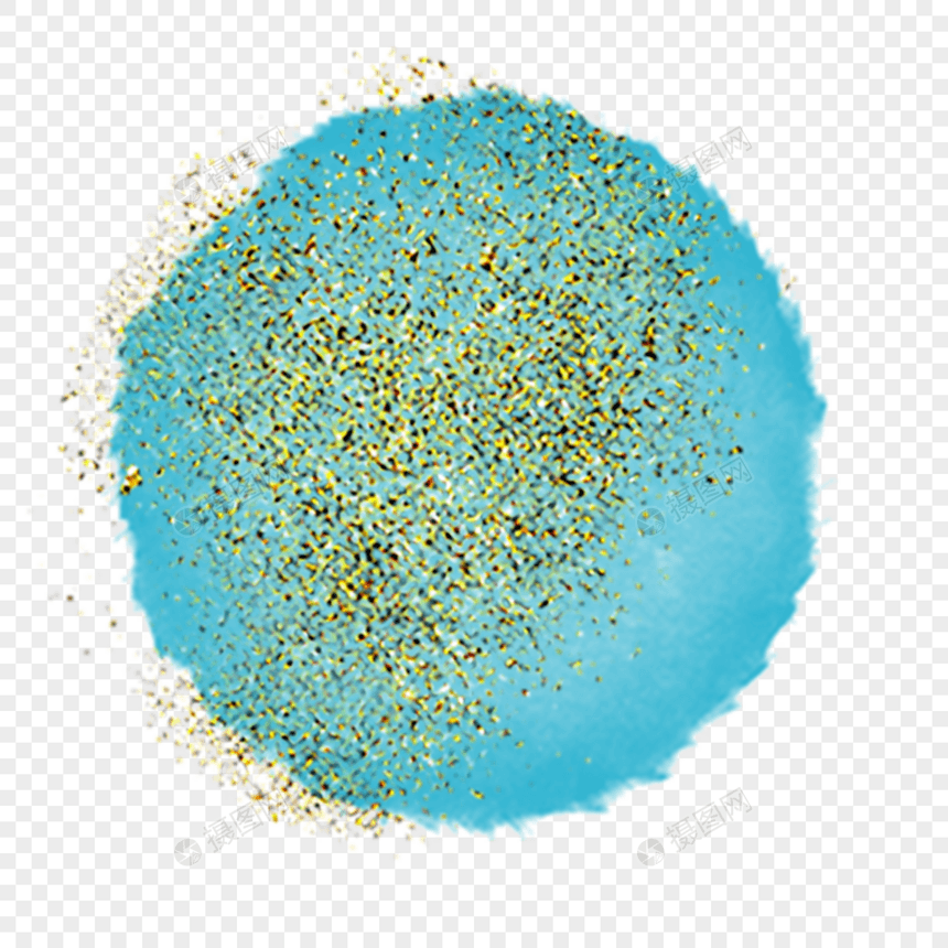 淡绿色圆形背景金色颗粒水彩污渍图片