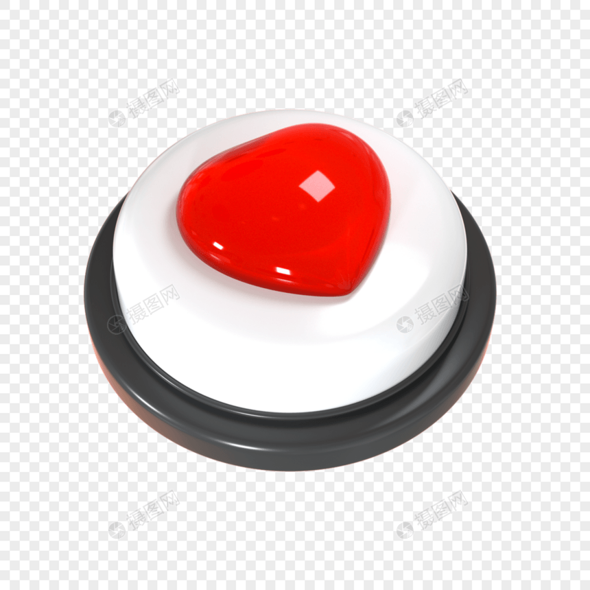3d红色爱心按钮图片