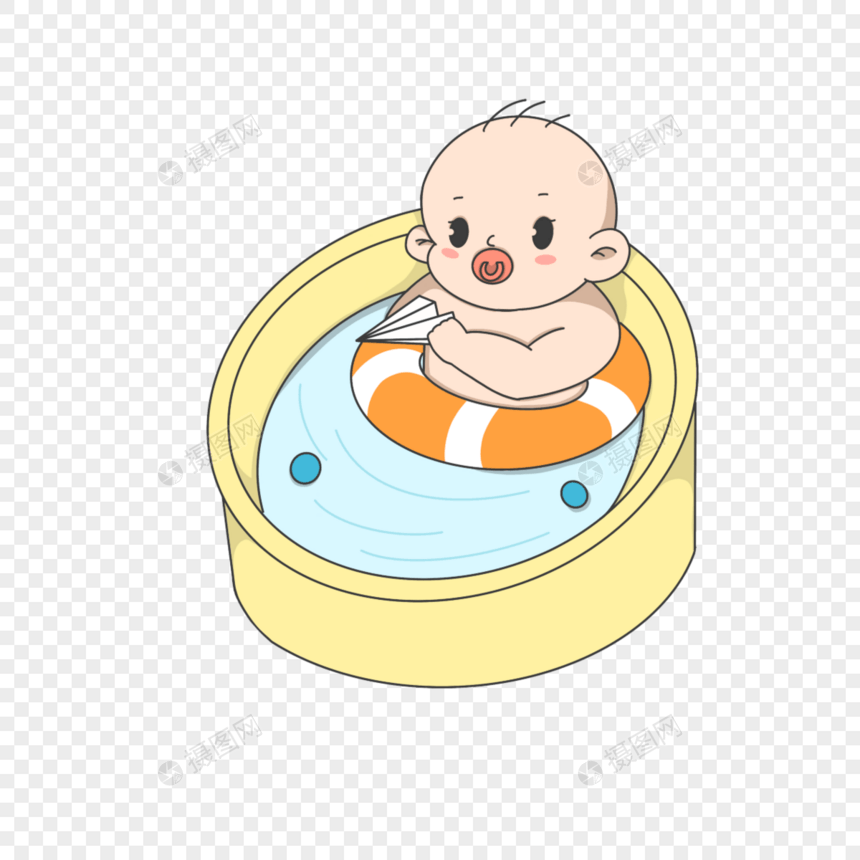 婴儿洗澡卡通形象图片