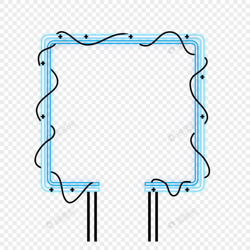 蓝色霓虹边框模式图片