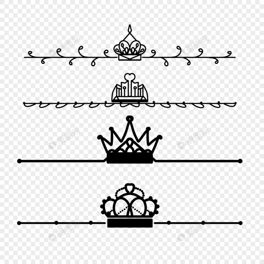 王冠线条分隔线小叶子图片
