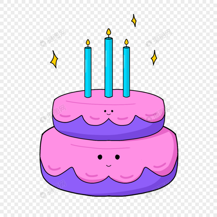 美味蛋糕蜡烛卡通生日剪贴画图片